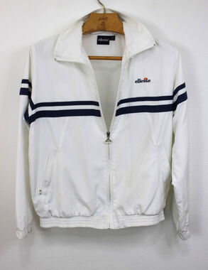 Vintage 90s Ellesse Women's Track Jacket Size 6 US Mesh Lined Made in Romania